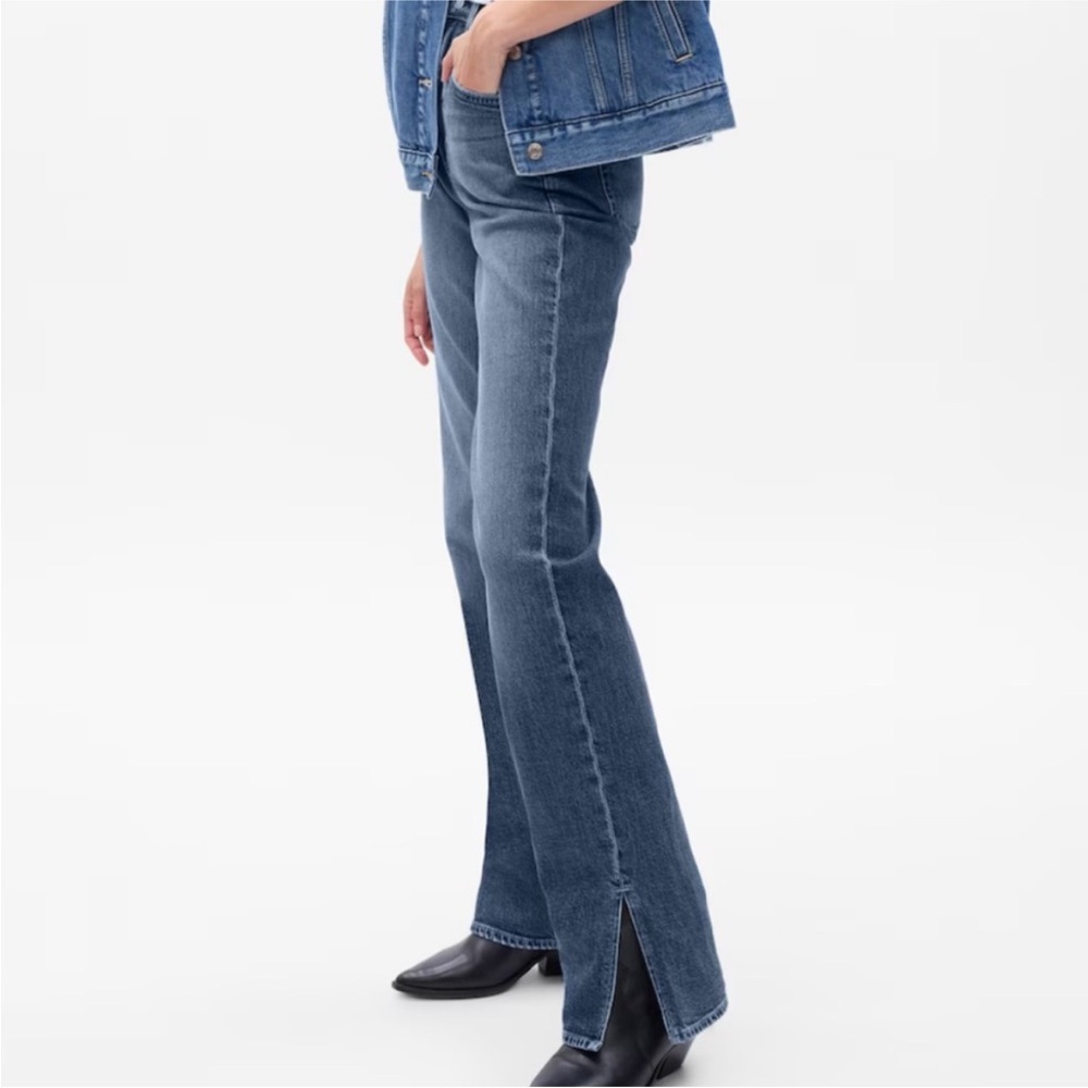 Size 31/12R Gap 90s Loose High Rise Medium Dark Wash Ankle Slit Jeans Denim